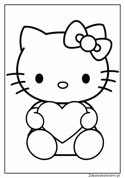 Hello Kitty z serduszkiem i kokardką