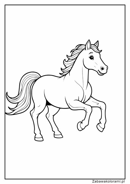 Konik w galopie Kolorowanka
