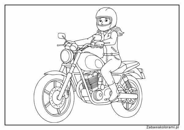 Motocyklista na motocyklu z hełmem