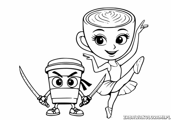 Cappuccino Assassino i Ballerina Cappucina kolorowanka