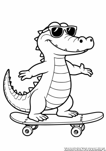 Krokodyl na skateboardzie