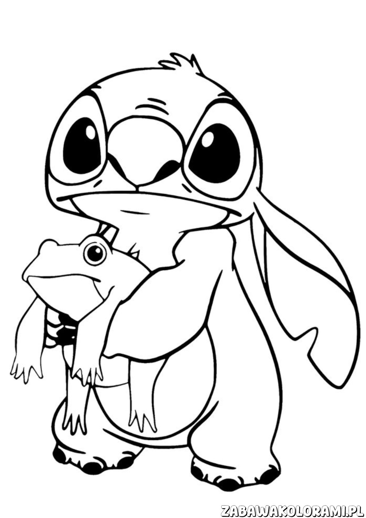 Kolorowanka z żabą i Stich